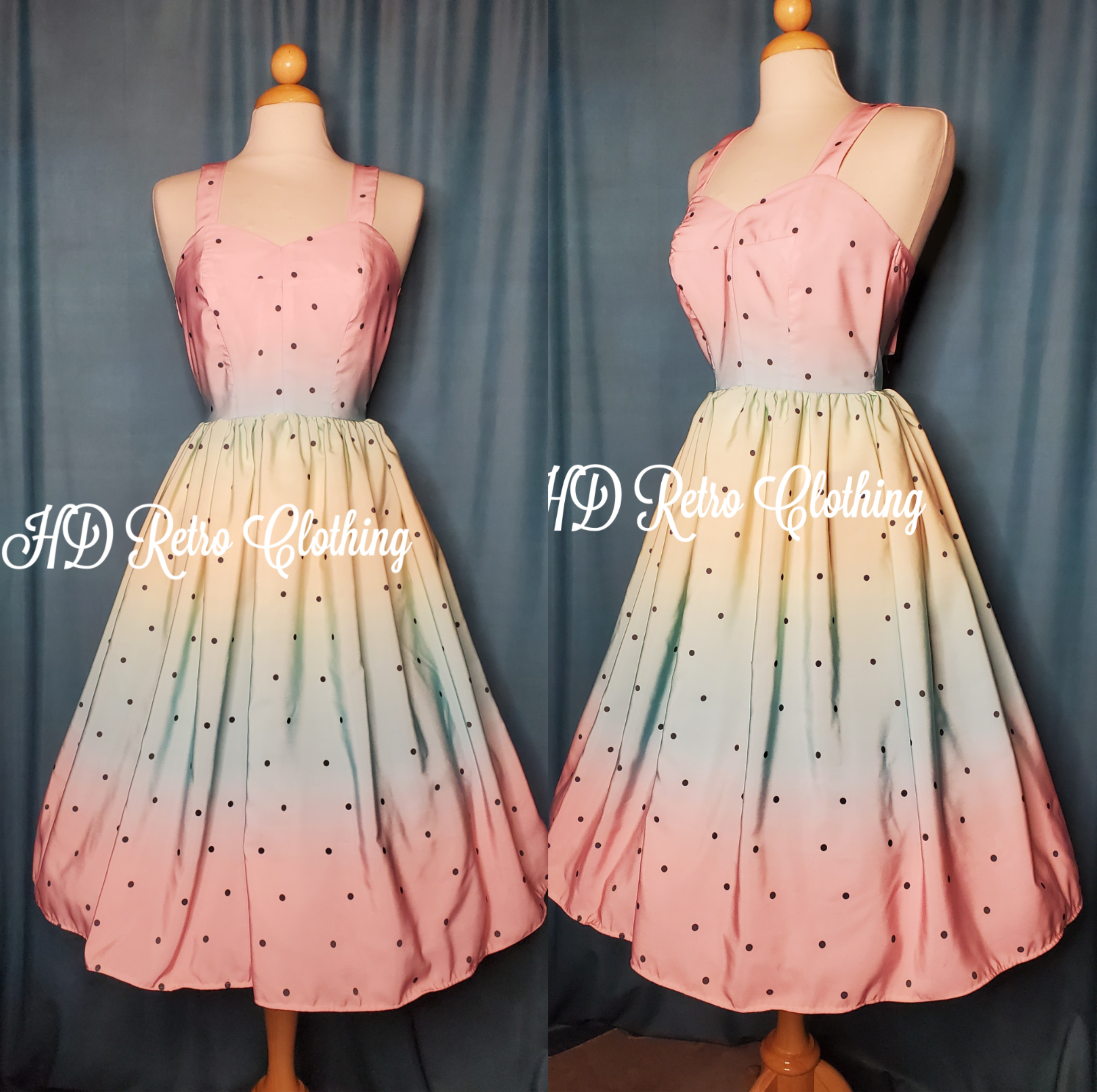 Polka Dot Pastel Rainbow Pinup Dress